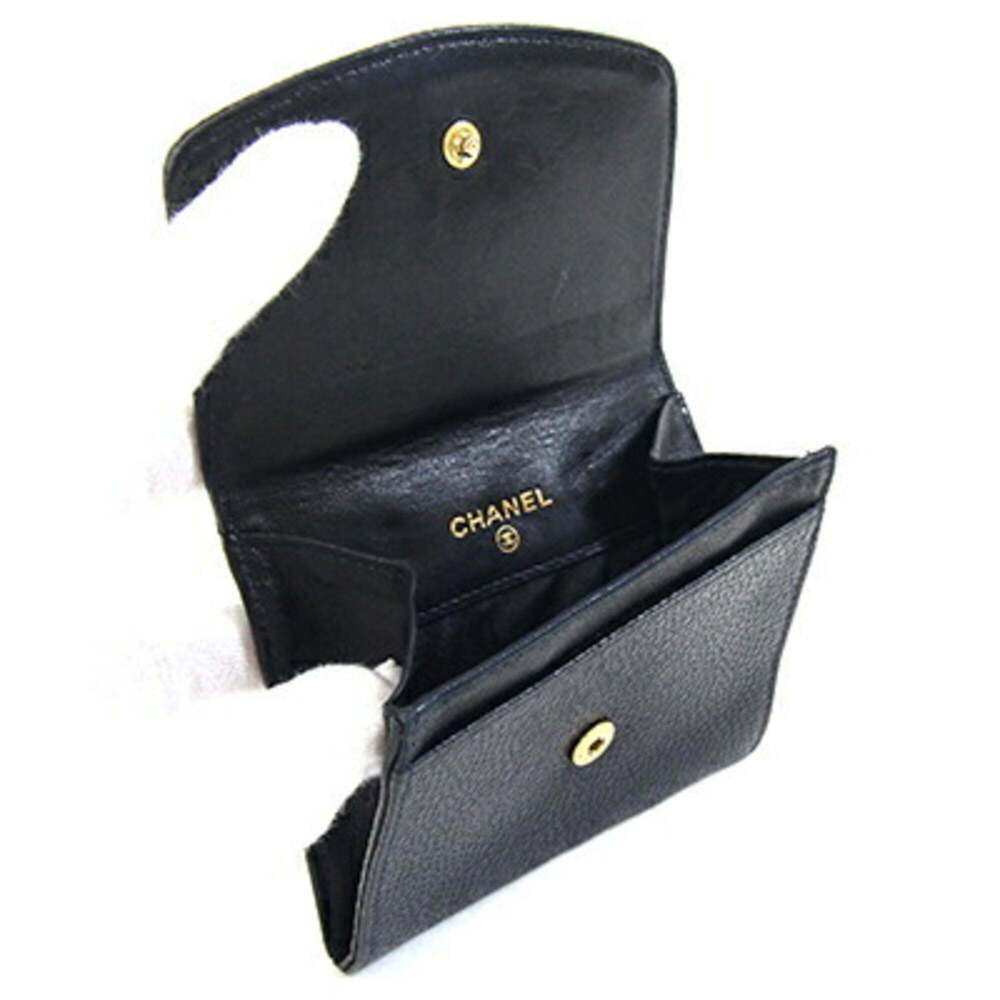 CHANEL Black Caviar Leather Logo Wallet - Picture 3 of 10
